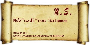 Mészáros Salamon névjegykártya