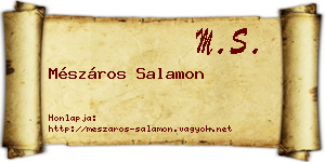 Mészáros Salamon névjegykártya